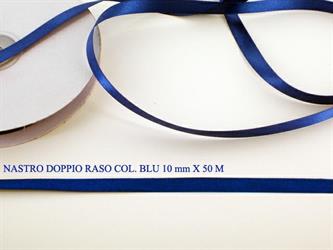 Nastro Doppio Raso Blu Scuro 10mmX50mt