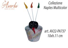 Profumatore Medio Con Maschera In Porcellana Di Capodimonte 10xh.11 Cm Completo Di Astuccio Cilindro Collezione Naples Multicolor