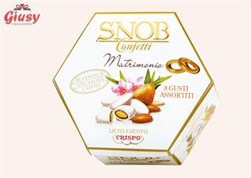 Confetti Crispo Snob Lieto Evento Confezione 500g Bianchi Imbustati Singolarmente