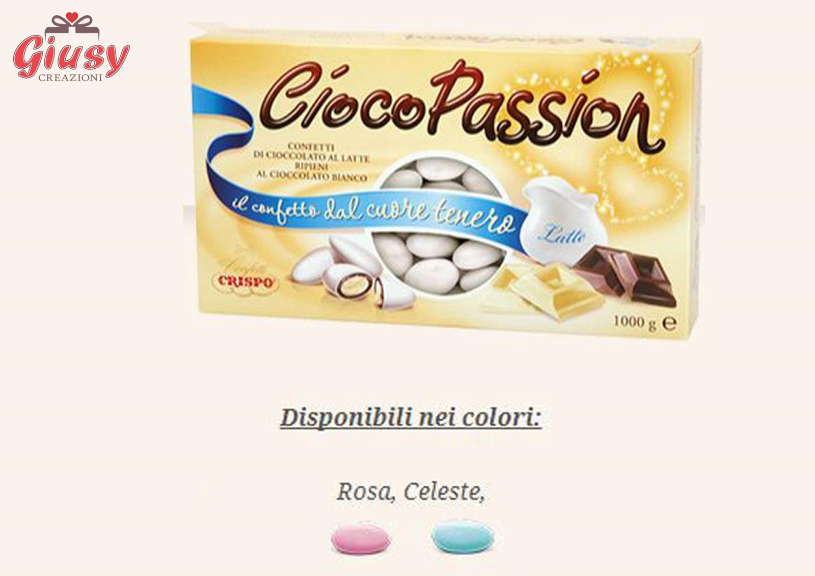 Confetti CiocoPassion Celeste Di Cioccolato Al Latte Ripieni Al Cioccolato Bianco Confezione 1Kg