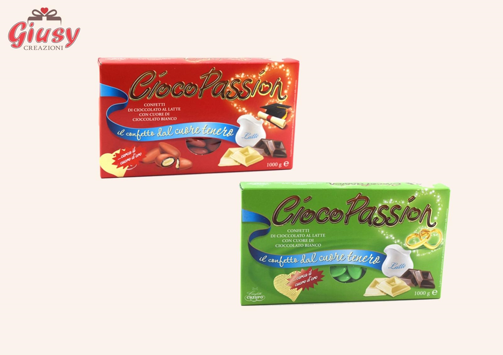 Confetti CiocoPassion Rossi Di Cioccolato Al Latte Ripieni Al Cioccolato Bianco Confezione 1Kg