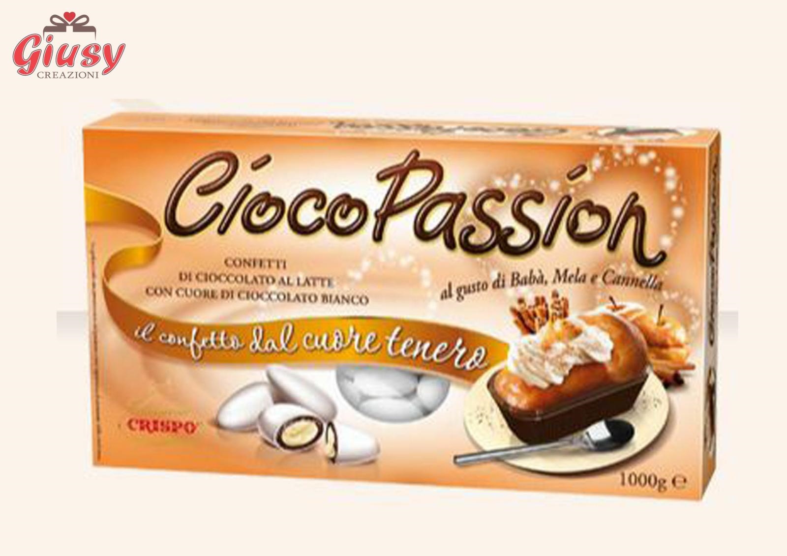 Confetti CiocoPassion Di Cioccolato Al Latte Con Cuore Di Cioccolato Bianco Confezione 1Kg Baba Mela Cannella