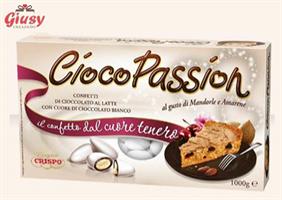Confetti CiocoPassion Di Cioccolato Al Latte Con Cuore Di Cioccolato Bianco Confezione 1Kg Mandorle E Amarene