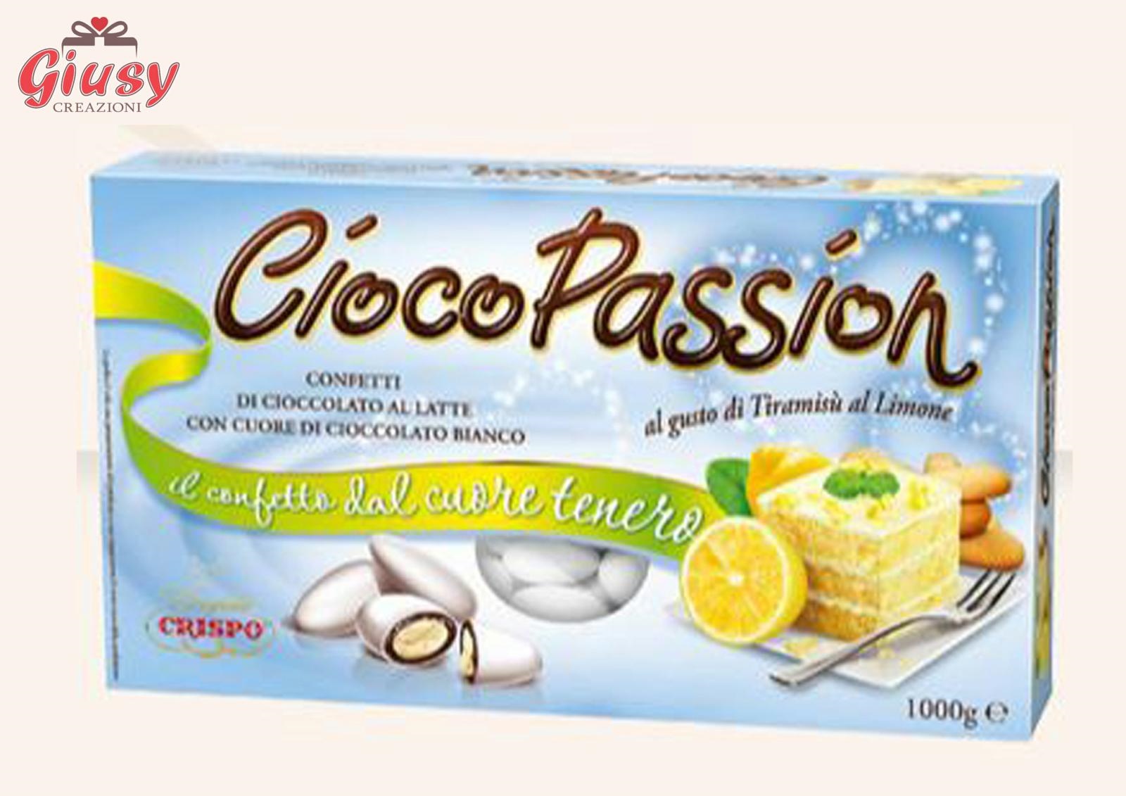 Confetti CiocoPassion Di Cioccolato Al Latte Con Cuore Di Cioccolato Bianco Confezione 1Kg Tiramisù Al Limone