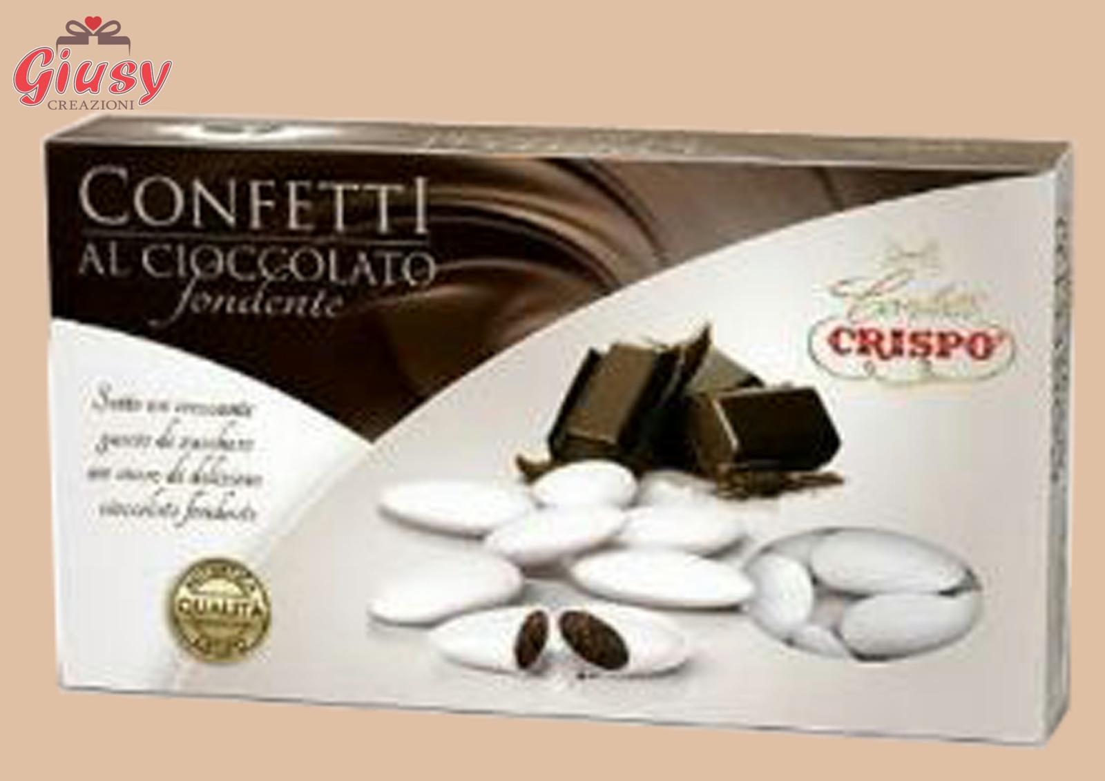 Confetti Al Cioccolato Fondente Confezione 1Kg Bianco