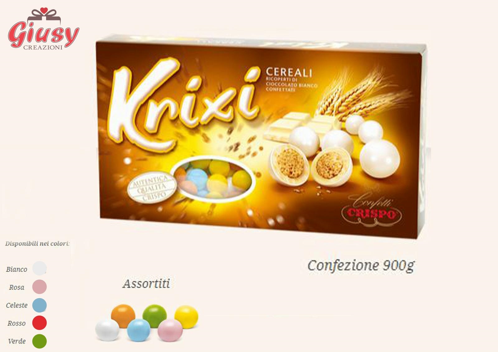 Confetti Krixi Cereali Ricoperti Di Cioccolato Bianco Confezione 900g Colori Assortiti
