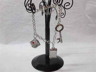 Bracciale Metallo Dado Multistrass Bianco Cm 10