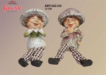 Funghi Allegri In Resina Gambe Appese 12 Cm 2 Soggetti Assortiti