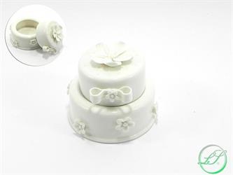 Scatolina Torta In Porcellana Cm 9x9xH7  2*48