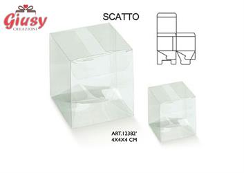 Scatolina Portaconfetti Scatto In Pvc 4x4xh.4 Cm 10*200