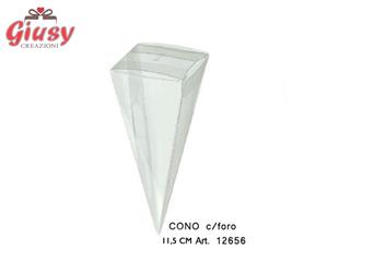 Cono Con Foro In Pvc Trasparente h. 11,5 Cm