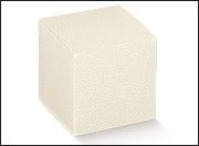 Scatola Pieghevole In Cartoncino Decoro Pelle Bianca 10x10x16Cm 10*200