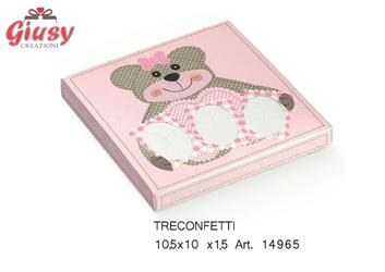 Scatolina Portaconfetti A 3 Decoro Ted Bear Rosa 10,5x10xh.1.5 Cm  1*200
