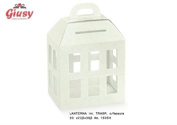 Lanterna Maxi In Tela Bianca 30x22,5xh.36,5 Cm 1*20