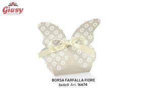 Borsa Farfalla Fiore Decoro Atelier Tortora 6x4xh.9 Cm