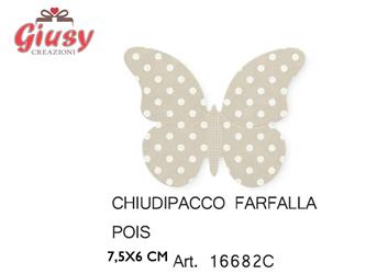 Chiudi Pacchi Farfalla Pois  In Cartoncino Decoro Atelier Tortora 7,5xh.6 Cm