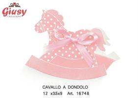 Cavallo A Dondolo Pois Rosa 120x35x90 Mm  1*200