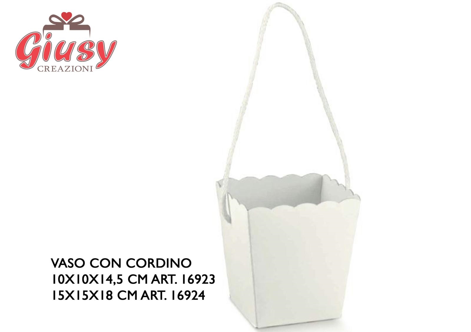 Vaso Con Cordino 10x10x14,5 Cm White
