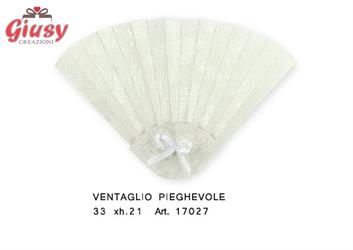 Ventaglio Pieghevole Tela Bianca Cm 40x20  1*200