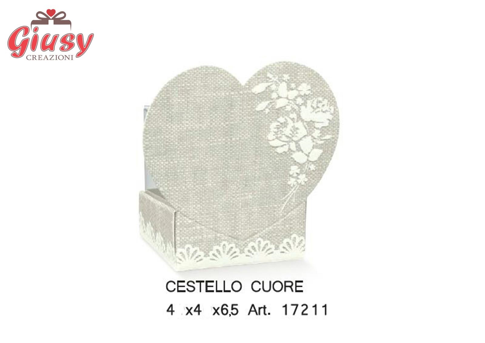 Scatolino Ceste Con Cuore Linea Rose 4x4x6,5 Cm  10*200