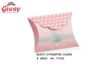 Busta Portaconfetti Con Foro Decoro Star Rosa 8x8,5x3 Cm