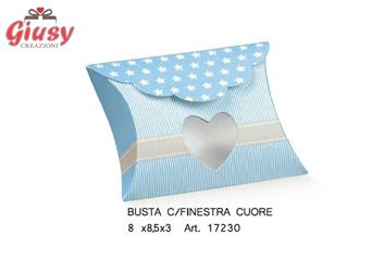 Busta Portaconfetti Decoro Star Azzurra 8x8,5x3 Cm 10*200