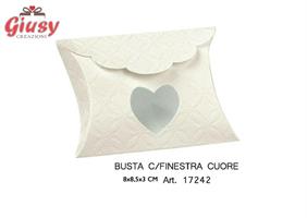 Busta Con Foro Con Decoro Matalasse' Bianco 8x8x3 Cm  10*200