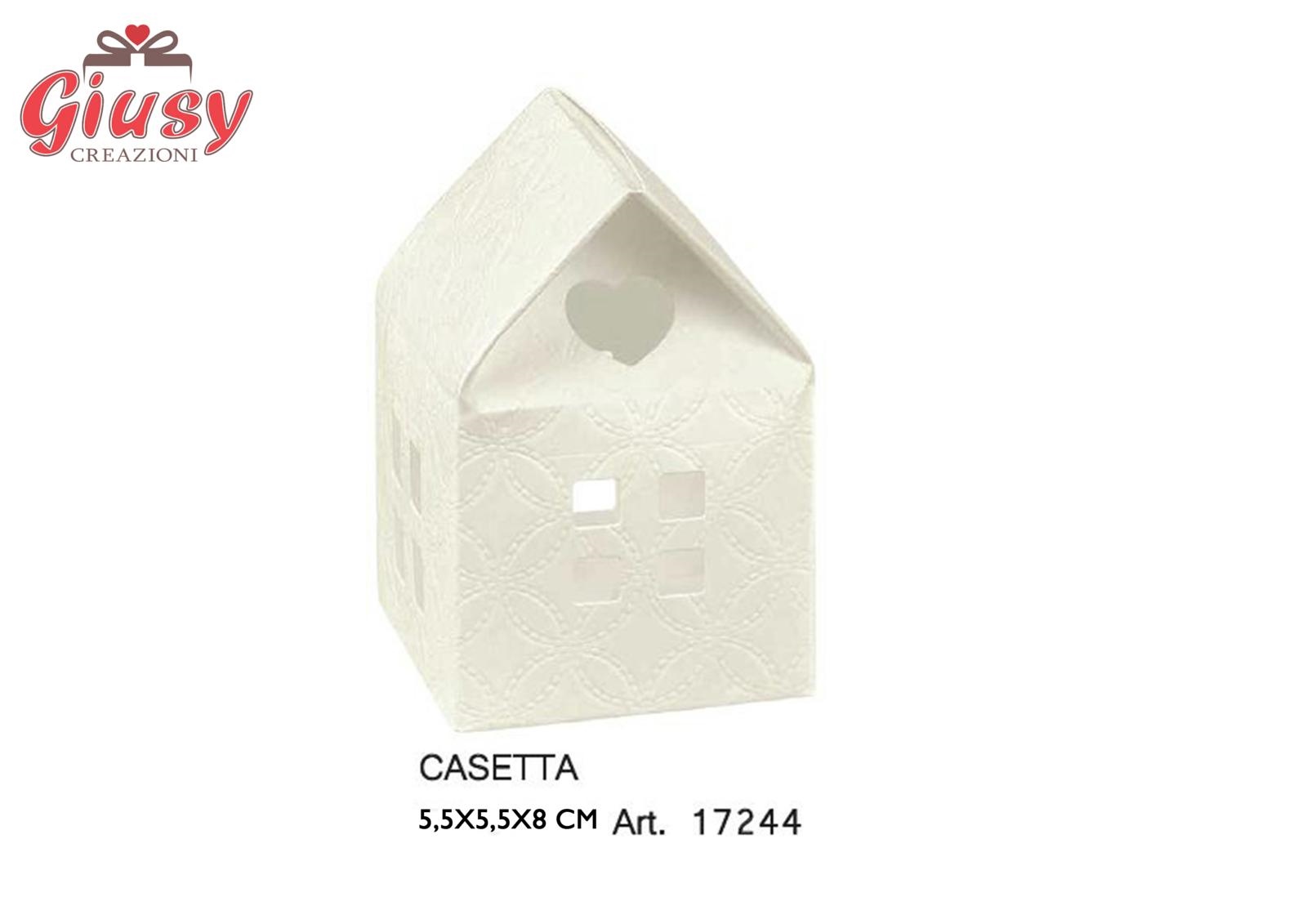 Casetta In Cartoncino Decoro Matalasse'Bianco 5,5x5,5xh.8 Cm 10*200