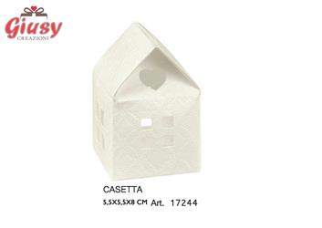 Casetta In Cartoncino Decoro Matalasse'Bianco 5,5x5,5xh.8 Cm 10*200