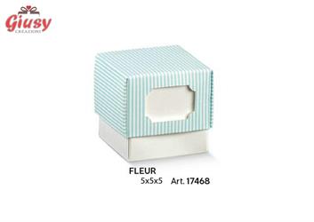 Scatolina Fleur Millerighe Colore Azzurro 5x5x5 Cm