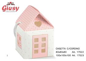 Casetta Con Cordino Bloom Rosa 8x8x8 Cm