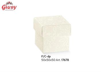 Scatola Fondo e Coperchio Decoro Harmony Bianco 5x5x5 Cm 10*200