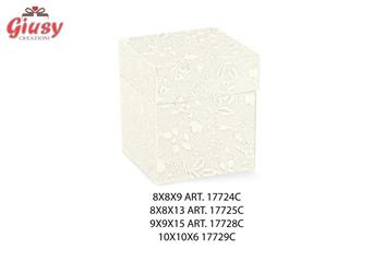 Scatolina Pieghevole Con Coperchio Harmony Bianco 10x10x6 Cm 10*200