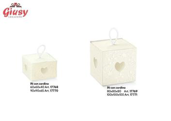 Scatolina Con Cordino 10x10x10 Cm Harmony Bianco
