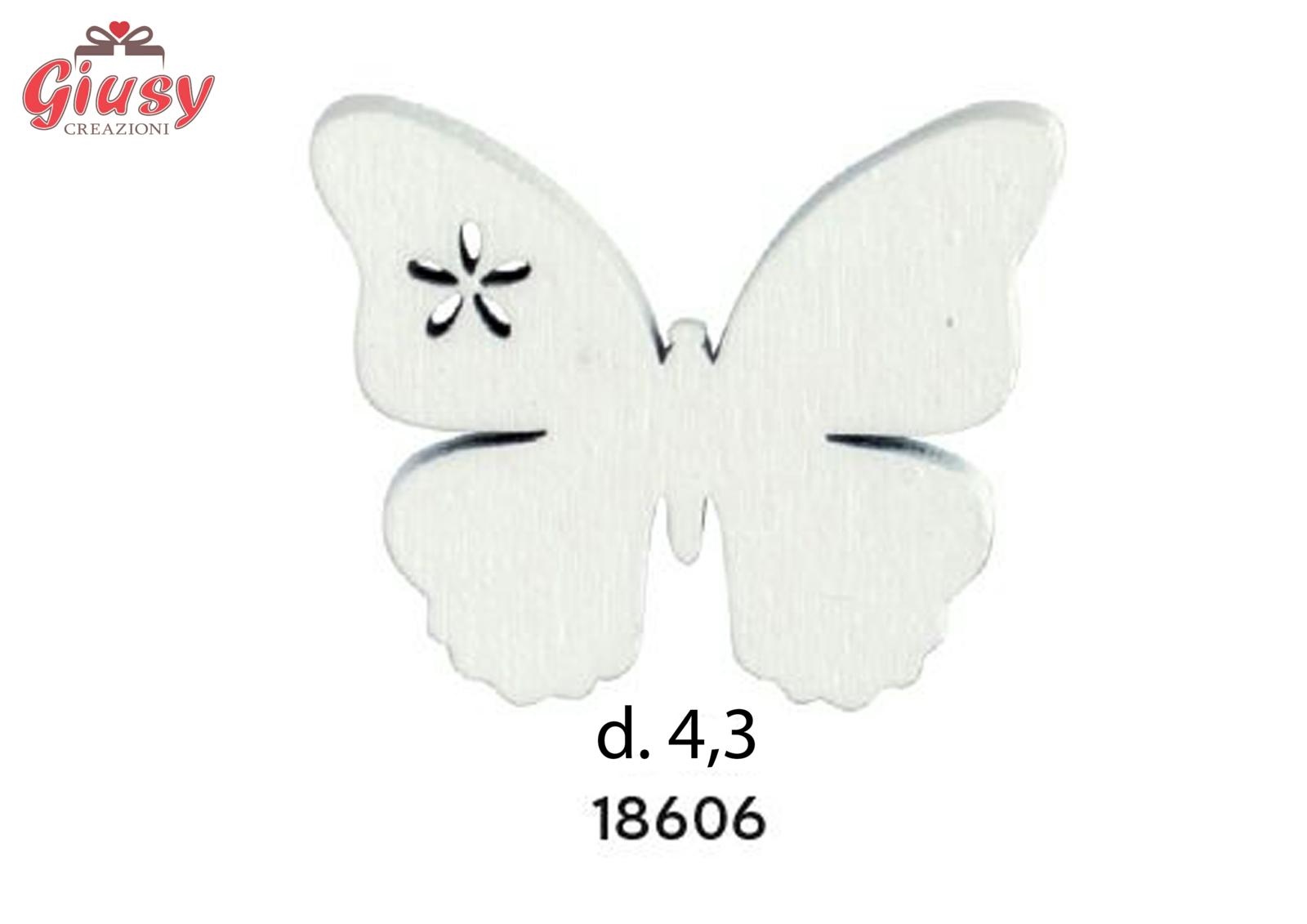 Set 12 Farfalle Con Adesivo Diametro 4,3 Cm