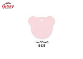 Applicazione Appendino Orsetto Rosa in Legno 5x4,5 Cm