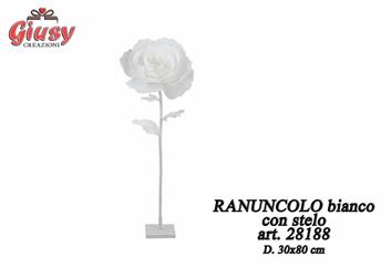 Ranuncolo Bianco Con Stelo D.30x80 Cm 6*36