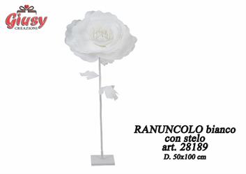 Ranuncolo Bianco Con Stelo 50x100 Cm 2*24