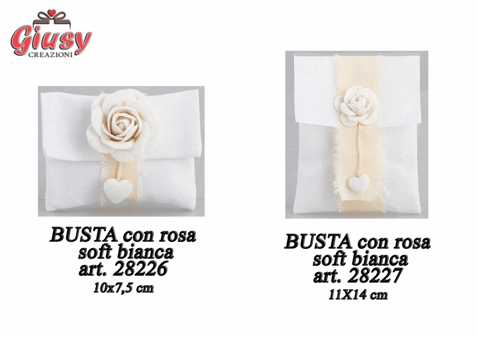 Busta Con Rosa Soft Bianca 11x14 Cm 12*360