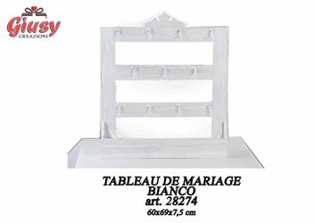 Tableau De Mariage Bianco In Legno 60x69x7,5 Cm 2*6