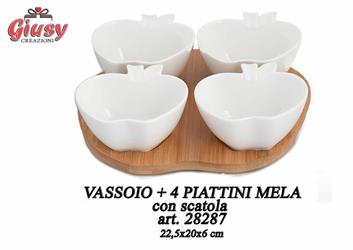 Vassoio Con 4 Mele Con Scatola 22,5x20x6 Cm 2*12