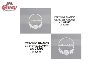 Cerchio Bianco Glitter Amore D.4,5 Cm 12*288