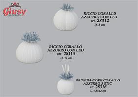 Riccio Corallo Azzurro Con Led D.8 Cm 12*36