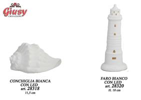 Faro Bianco Con Led H.18 Cm 6*36