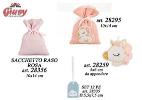 Set 12 Tag Azzurra Con Nuvola Ricamata 4,7x6,8 Cm 1*80