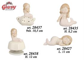 Carillon Con Sirenetta In Ceramica H.12 Cm 4*24