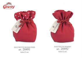 Saccoccio Rosso A Pois 6x6x12 Cm 12*576