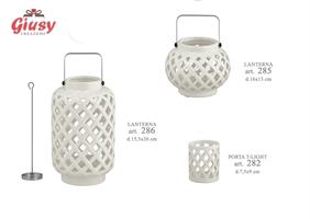 Lanterna Rombi In Ceramica D.15,5xH.26 Cm