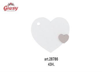 Applicazione Cuore In Legno Bianco 43 Mm 12*1152
