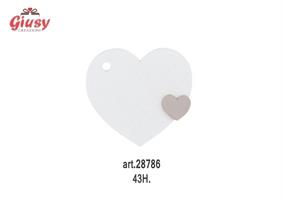 Applicazione Cuore In Legno Bianco 43 Mm 12*1152